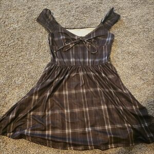Brown Plaid Dress